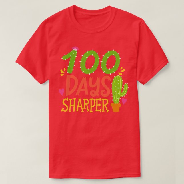 Camiseta 100 dias de professor universitário Cactus (Frente do Design)