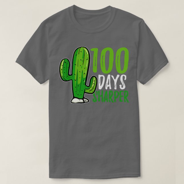 Camiseta 100 dias de professor universitário Cactus (Frente do Design)