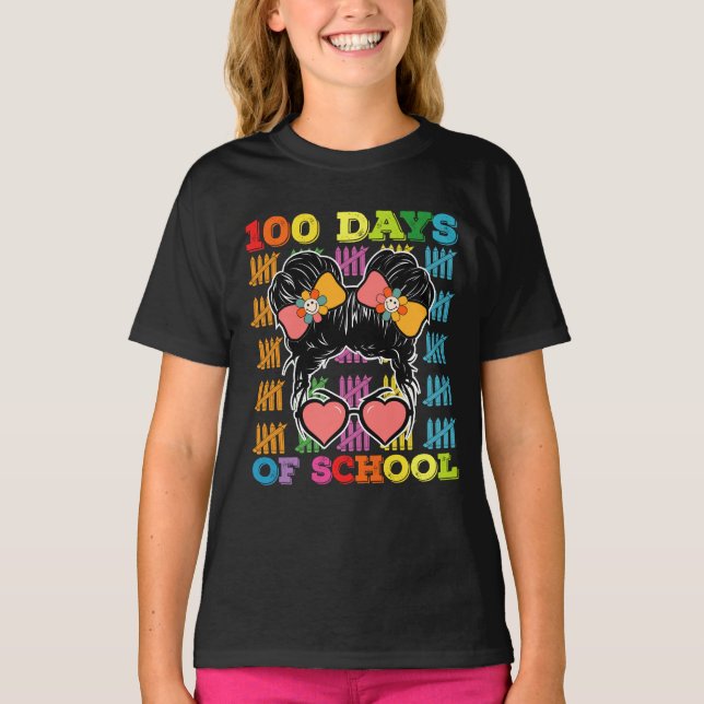 Camiseta 100 Dias De Professora De Arma Mensageira Da Escol (Frente)