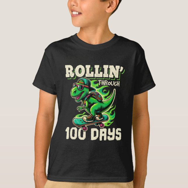 Camiseta 100 dias de Professora de Meninos Escolares 100 di (Frente)
