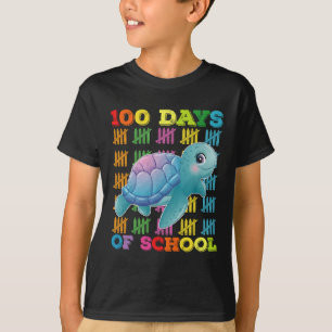 Camiseta 100 Dias De Professora De Tartarugas Escolares