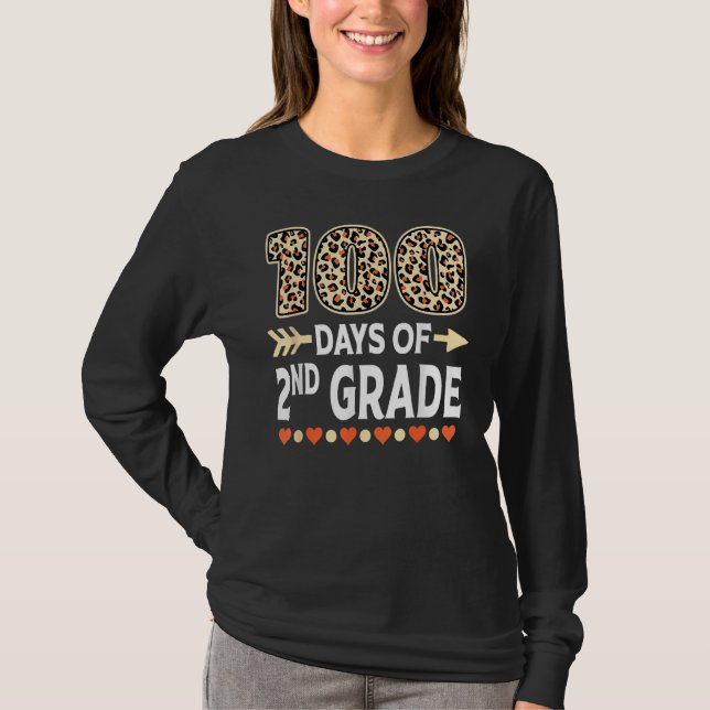 Camiseta 100 Dias De Professora Do Segundo Grau 100.º Dia D (Frente)