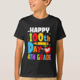 Camiseta 100 Dias De Professora Escolar 100.º Dia Do 4.º Gr