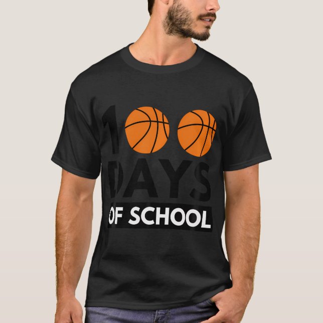 Camiseta 100 Dias De Professora Legal De Basquete Da Escola (Frente)