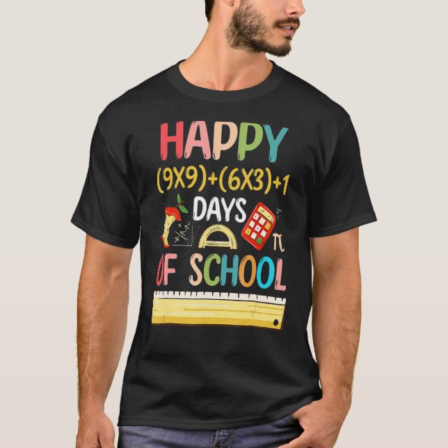 Camiseta 100 Dias De Professora Matemática Feliz 100º Dia G (Frente)