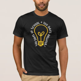 Camiseta 100 Dias De Professores Crianças Lâmpadas Ideia