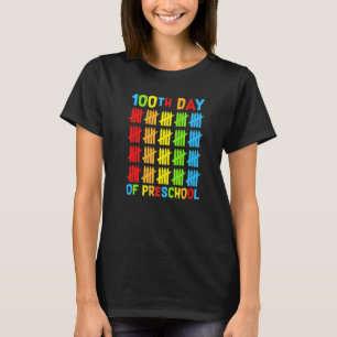 Camiseta 100 dias de professores da pré-escola Feliz 100 di