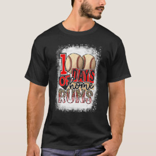 Camiseta 100 dias de Professores de Basebol Escolar 100 dia