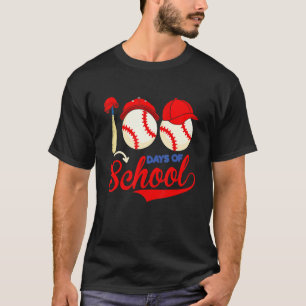 Camiseta 100 dias de Professores de Basebol Escolar 100 dia