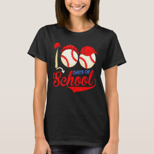 Camiseta 100 dias de Professores de Basebol Escolar 100 dia