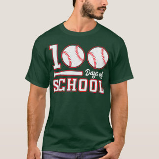 Camiseta 100 dias de professores de beisebol da escola 3
