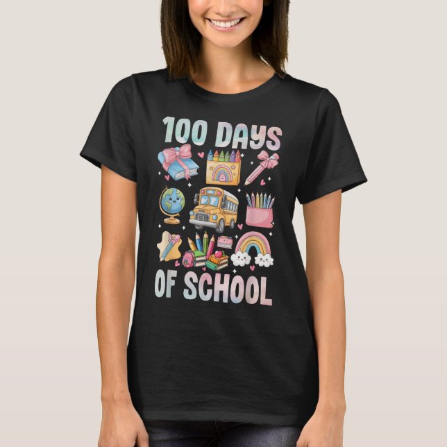 Camiseta 100 Dias De Professores Do Ensino 100º Dia De (Frente)