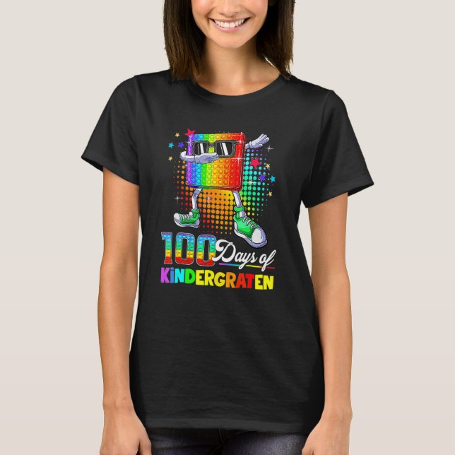 Camiseta 100 Dias De Professores Do Jardim De Infância 100 (Frente)