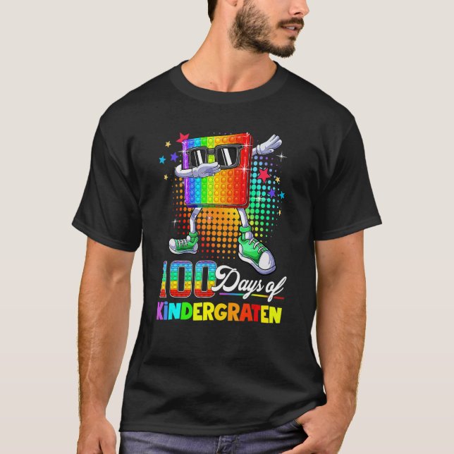 Camiseta 100 Dias De Professores Escolares De Jardim De Inf (Frente)