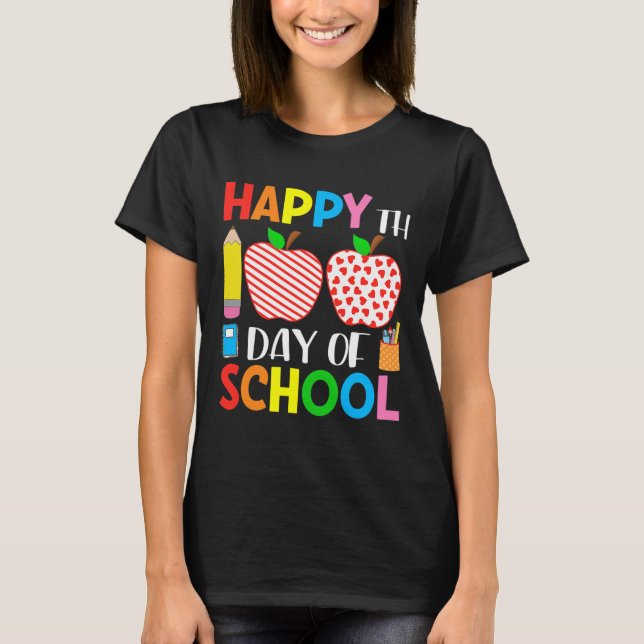 Camiseta 100 Dias De Professores Escolares Professores E Es (Frente)