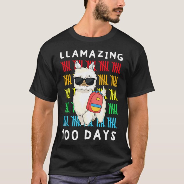 Camiseta 100 Dias De Professores Llama 10 (Frente)
