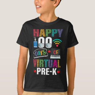 Camiseta 100 Dias De Professores Pré-k Virtuais