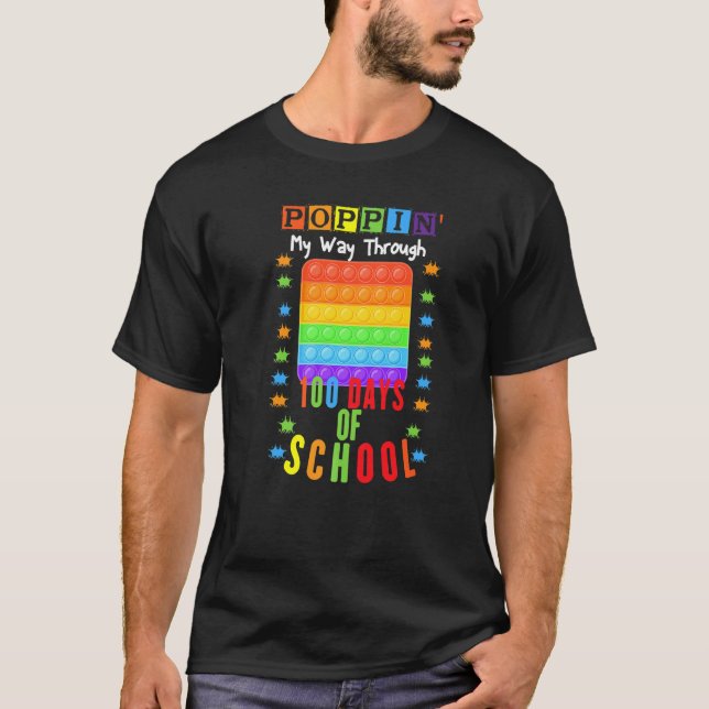 Camiseta 100 Dias De Professores Professores Crianças Menin (Frente)