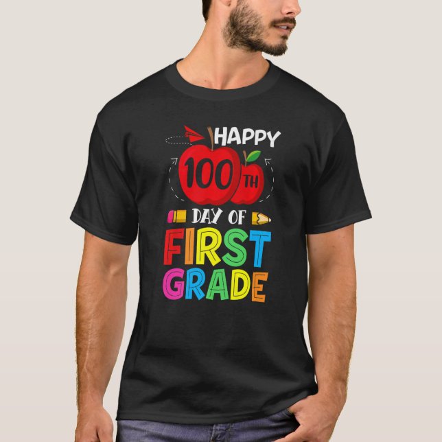 Camiseta 100 dias de professores universitários Meninas Men (Frente)