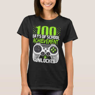Camiseta 100 Dias De Realização Escolar Jogo De Vídeo Desbl