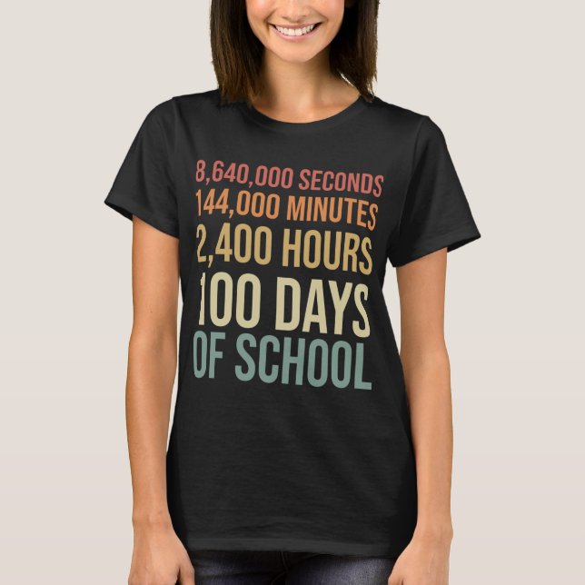 Camiseta 100 dias de roupas escolares para professores 80 a (Frente)