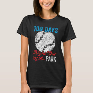 Camiseta 100 Dias De Rua De Celebração De Rapaz De Beisebol