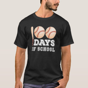 Camiseta 100 Dias De Rua De Celebração De Rapaz De Beisebol