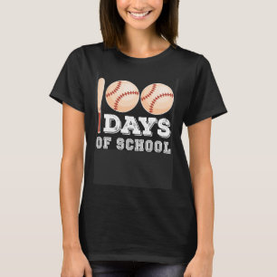 Camiseta 100 Dias De Rua De Celebração De Rapaz De Beisebol