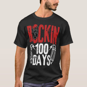 Camiseta 100 dias de School Rock N Roll Music Guitar