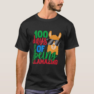 Camiseta 100 Dias De Ser Llamazing Escola Fofa Incrível Ll