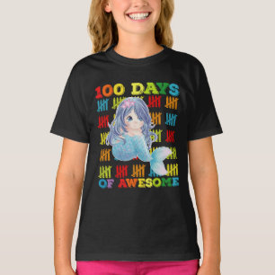Camiseta 100 Dias De Sereia Fantástica 100º Dia Da Escola