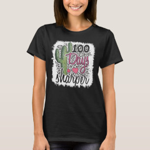 Camiseta 100 Dias de Sharper Cactus Teacher Feliz 100º Dia