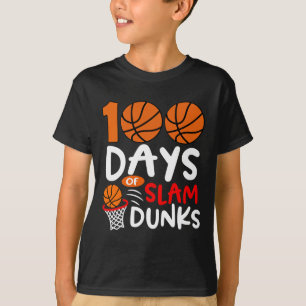 Camiseta 100 Dias De Slam Dunks Bysketbyll Diversão 100º Di