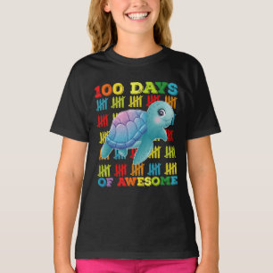 Camiseta 100 Dias De Tartaruga Incrível 100º Dia De Escola