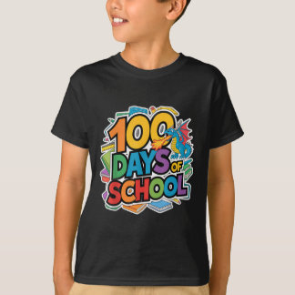 Camiseta 100 Dias De Tema De Dragão Escolar Crianças Profes