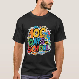 Camiseta 100 Dias De Tema De Dragão Escolar Crianças Profes