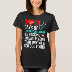 Camiseta 100 Dias De Temperatura Enfermeira Escolar 100º Di