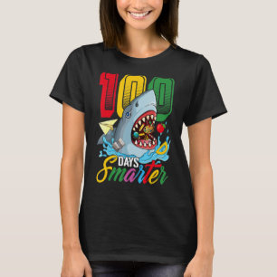 Camiseta 100 Dias De Tubarão Mais Inteligente Alcança 100 D