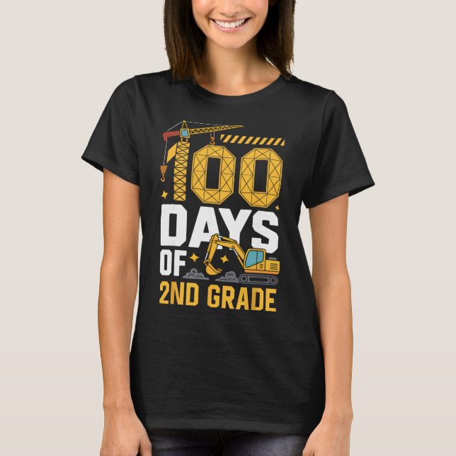 Camiseta 100 Dias De Veículo De Construção Da 2ª Série 100  (Frente)