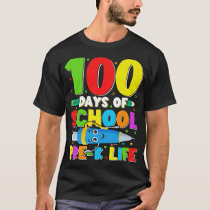 Camiseta 100 dias de vida pré k escolar engraçados 100 dias