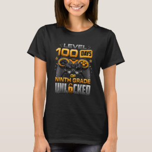 Camiseta 100 Dias De Vídeo Desbloqueado Do Nono Nível Escol