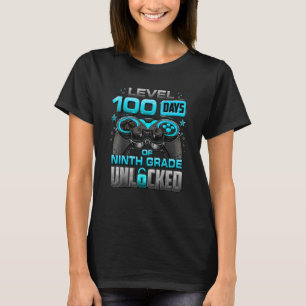 Camiseta 100 Dias De Vídeo Desbloqueado Do Nono Nível Escol