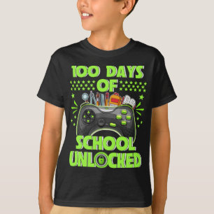 Camiseta 100 Dias De Videos games De Crianças Na Escola Ofe