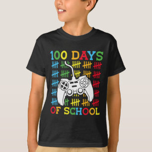 Camiseta 100 dias de Videos games escolares controlando jog