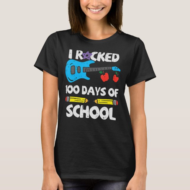 Camiseta 100 Dias De Violão Escolar 100 Dias Mais Inteligen (Frente)