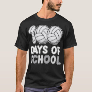Camiseta 100 Dias De Voleibol Escolar 100º Dia Da Escola 