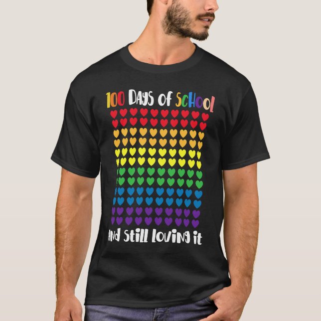 Camiseta 100 Dias E Ainda Amando 100º Dia De Escola R (Frente)