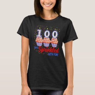 Camiseta 100 Dias Empurrados Com Cupcake Divertido 100º Dia