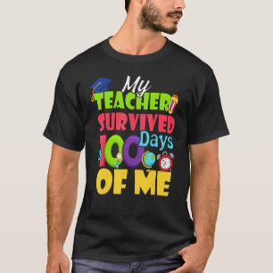 Camiseta 100 Dias Engraçados De Escola Para Meninas Criança
