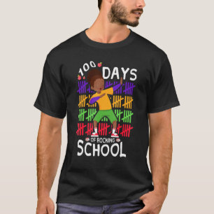 Camiseta 100 Dias Enroscando Crianças Escolares Afro Menina